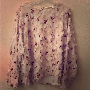 See By Chloe fringed feathered blouse